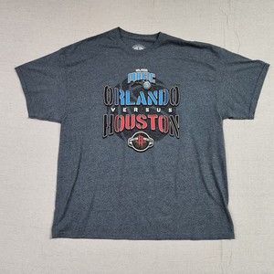 Orlando Magic Mens 2XL T-Shirt Gray Short Sleeve Cotton Houston Rockets